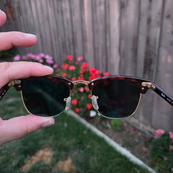 Ray-Ban Polarized Clubmaster Classic G-15 Polished Gold Tortoiseshell Sunglasses - Picture 6 of 8